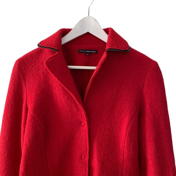 Hilary Radley Women’s Red Cardigan Size Small Wool Blend - Picture 3 of 12